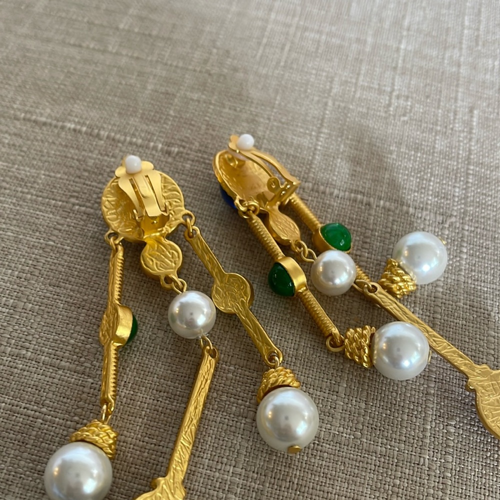 Luxury rhinestones drop earrings A20 - Picture 3 of 4